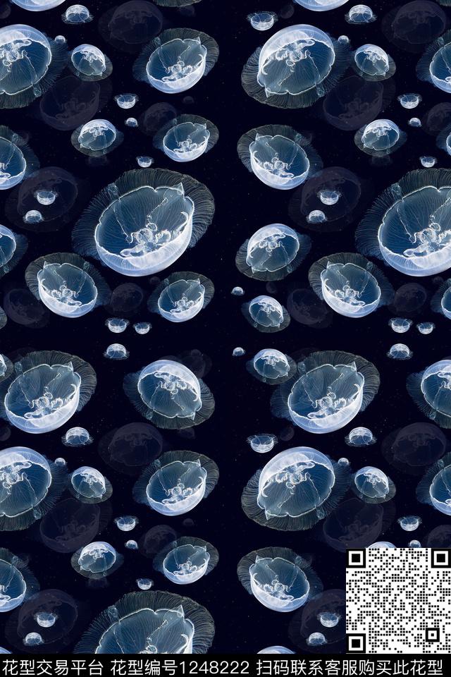 艺术清爽海洋数码印花华亿平台下载（图片编号: 1248222） - 瓦栏（Walan）