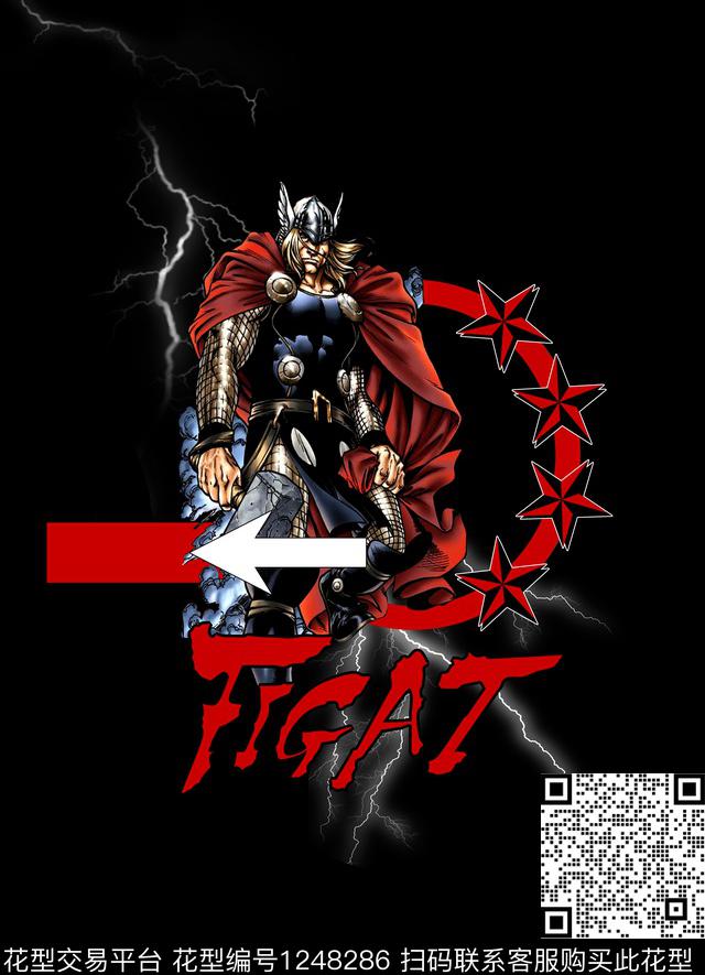 闪电几何圆圈字母动漫英雄人物数码印花华亿平台下载（图片编号: 1248286） - 瓦栏（Walan）