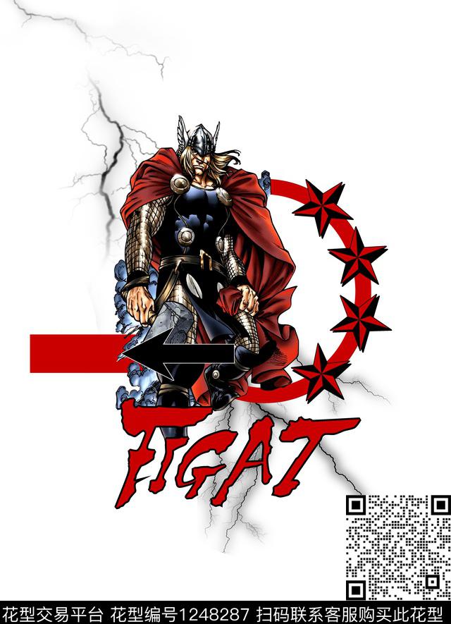 闪电几何圆圈字母动漫英雄人物数码印花华亿平台下载（图片编号: 1248287） - 瓦栏（Walan）