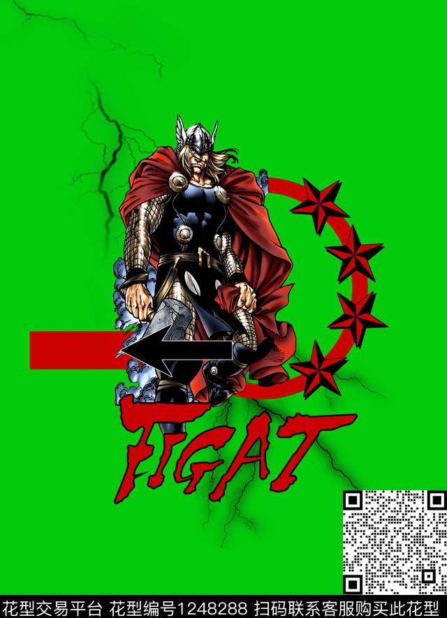 闪电几何圆圈字母动漫英雄人物数码印花华亿平台下载（图片编号: 1248288） - 瓦栏（Walan）