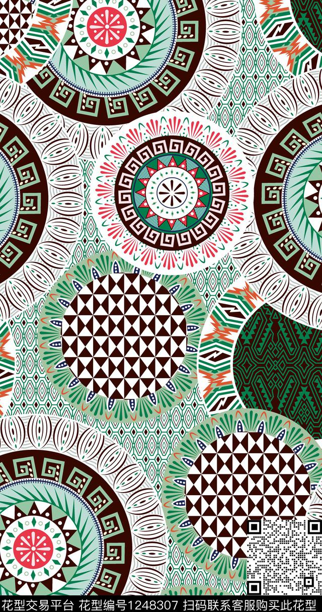 几何欧美大牌风传统印花华亿平台下载（图片编号: 1248307） - 瓦栏（Walan）