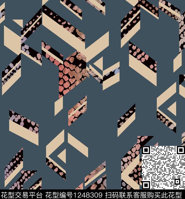 几何欧美大牌风数码印花华亿平台下载（图片编号: 1248309） - 瓦栏（Walan）