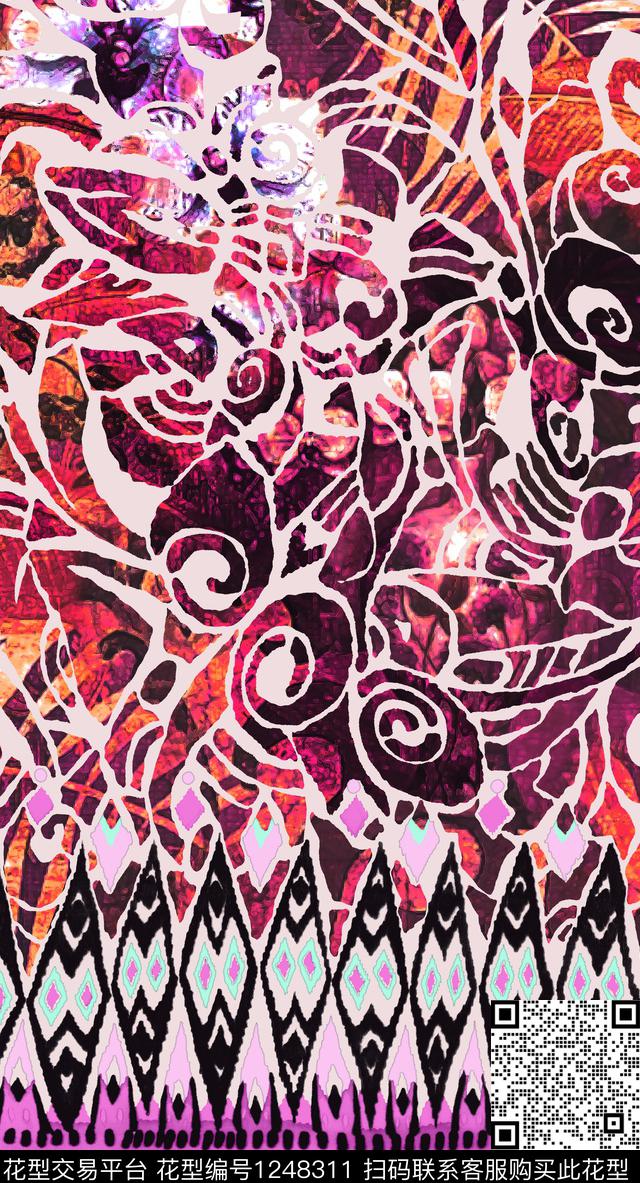 定位花数码华亿平台大牌风数码印花华亿平台下载（图片编号: 1248311） - 瓦栏（Walan）