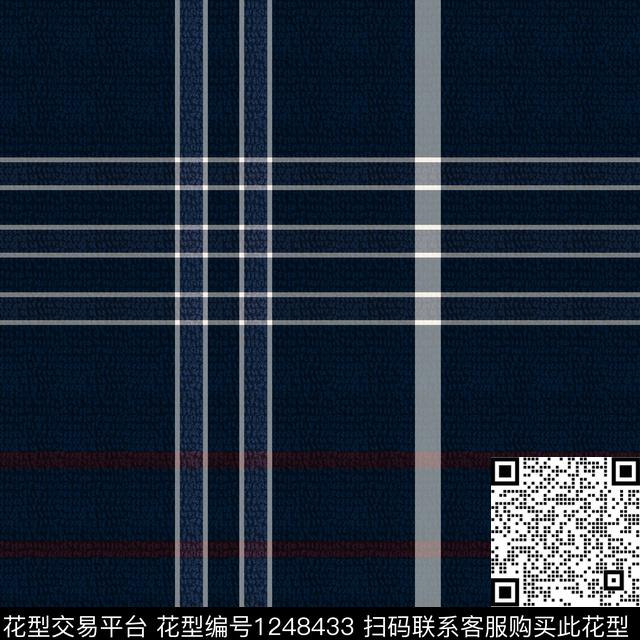 格子定位花男装数码印花华亿平台下载（图片编号: 1248433） - 瓦栏（Walan）