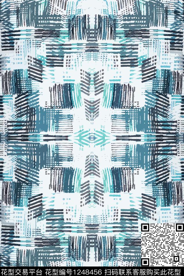 复古几何文艺数码印花华亿平台下载（图片编号: 1248456） - 瓦栏（Walan）