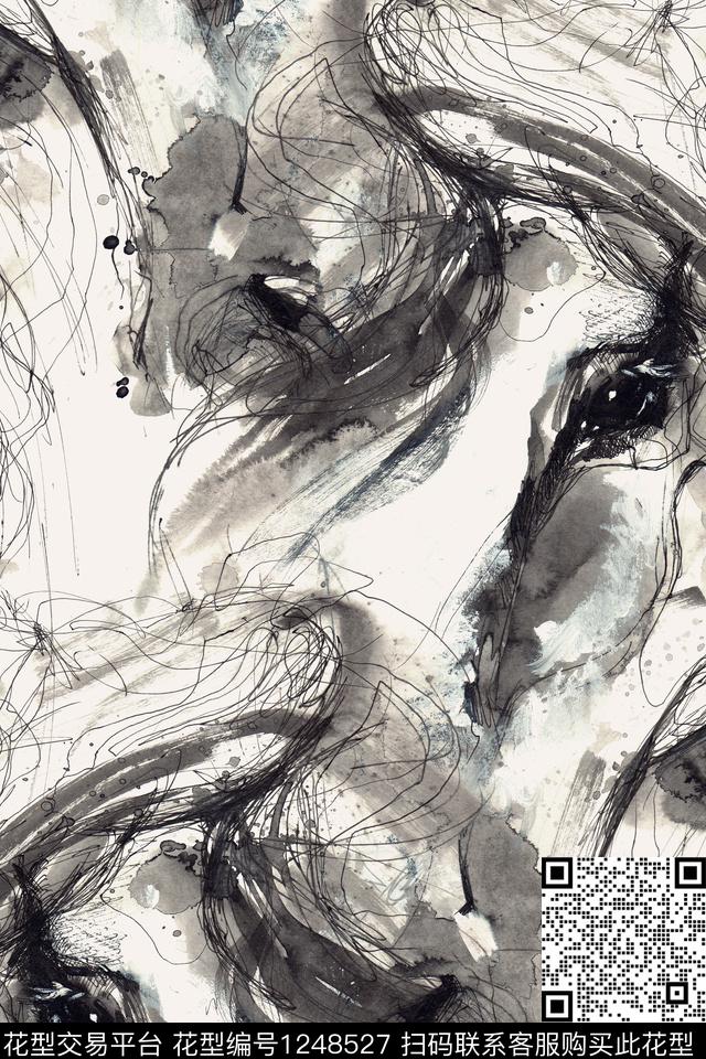 马男装抽象数码印花华亿平台下载（图片编号: 1248527） - 瓦栏（Walan）