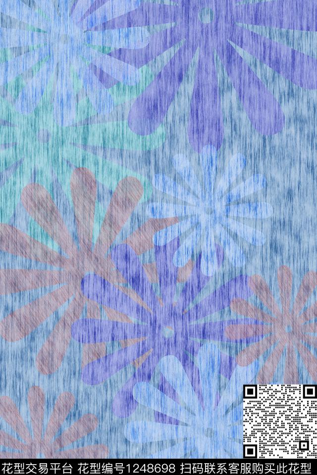 肌理花卉面料数码印花华亿平台下载（图片编号: 1248698） - 瓦栏（Walan）