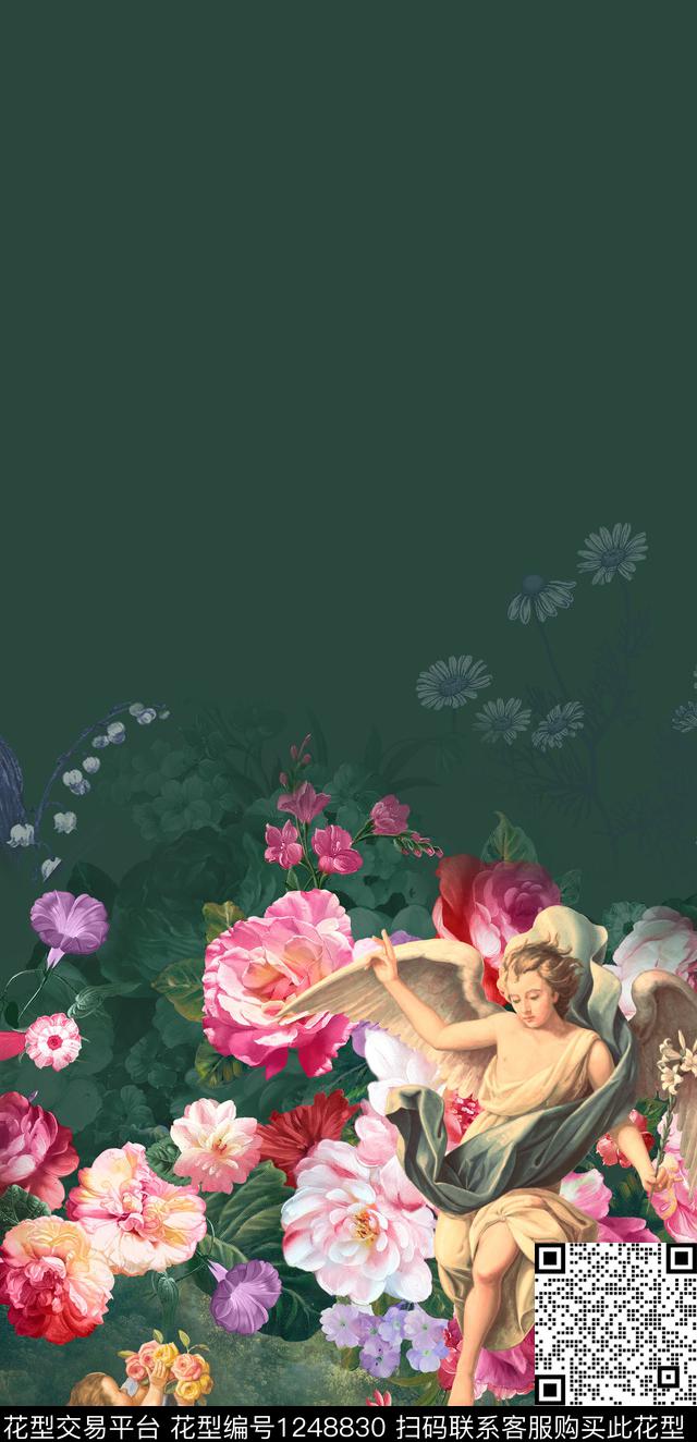 欧洲花卉数码华亿平台数码印花华亿平台下载（图片编号: 1248830） - 瓦栏（Walan）