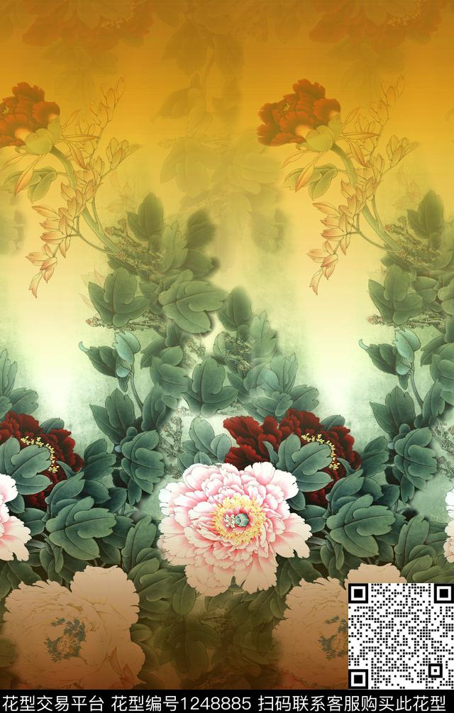 定位花女装中老年数码印花华亿平台下载（图片编号: 1248885） - 瓦栏（Walan）