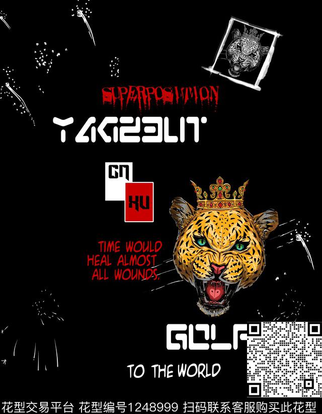 定位花几何潮牌数码印花华亿平台下载（图片编号: 1248999） - 瓦栏（Walan）