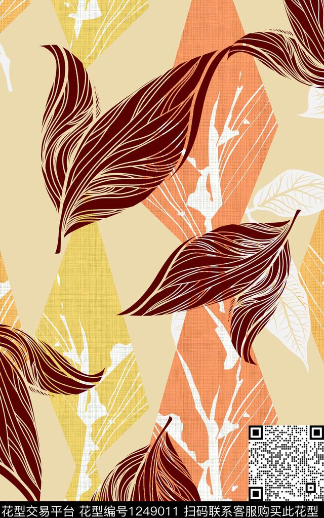 绿植树叶传统印花华亿平台下载（图片编号: 1249011） - 瓦栏（Walan）