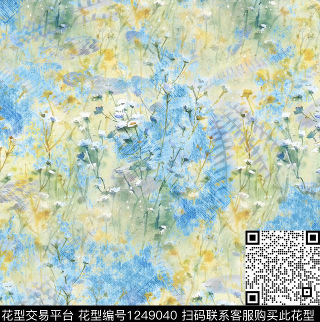 肌理抽象画笔数码印花华亿平台下载（图片编号: 1249040） - 瓦栏（Walan）