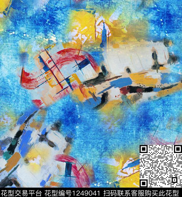 肌理抽象画笔数码印花华亿平台下载（图片编号: 1249041） - 瓦栏（Walan）