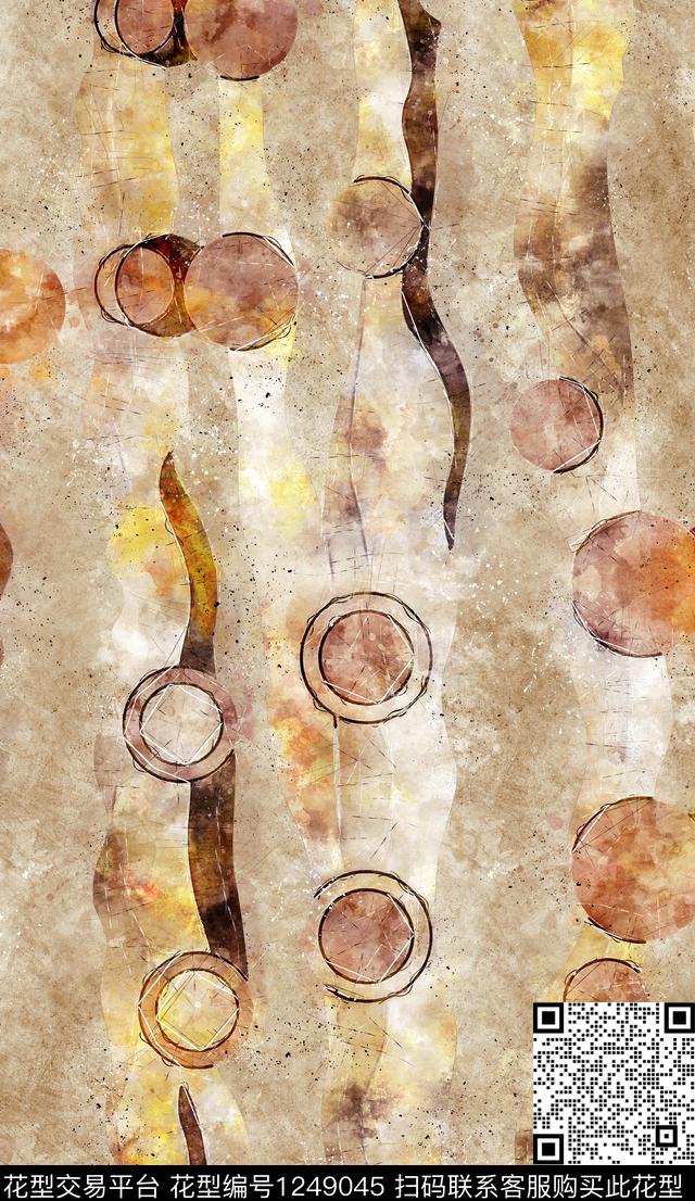 肌理抽象画笔数码印花华亿平台下载（图片编号: 1249045） - 瓦栏（Walan）