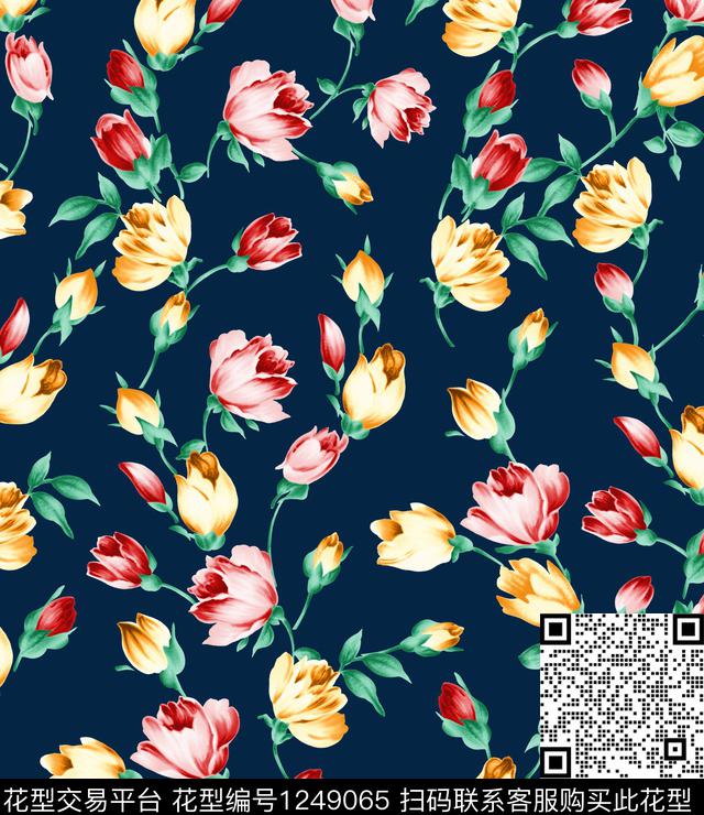 绣球花小碎花蔬菜数码印花华亿平台下载（图片编号: 1249065） - 瓦栏（Walan）