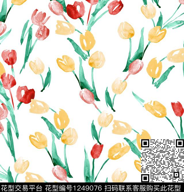 绣球花小碎花蔬菜数码印花华亿平台下载（图片编号: 1249076） - 瓦栏（Walan）