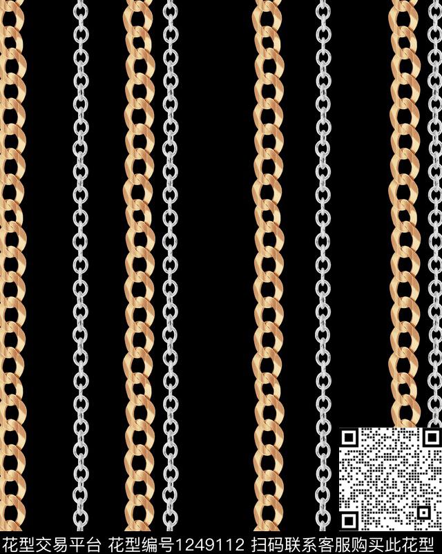 链条大牌风金银首饰数码印花华亿平台下载（图片编号: 1249112） - 瓦栏（Walan）