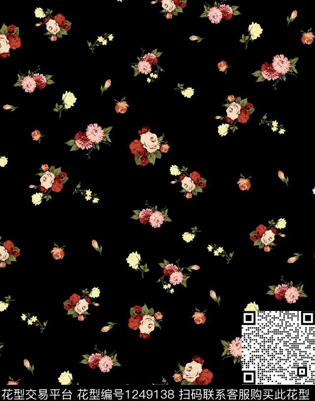 绣球花小碎花蔬菜数码印花华亿平台下载（图片编号: 1249138） - 瓦栏（Walan）