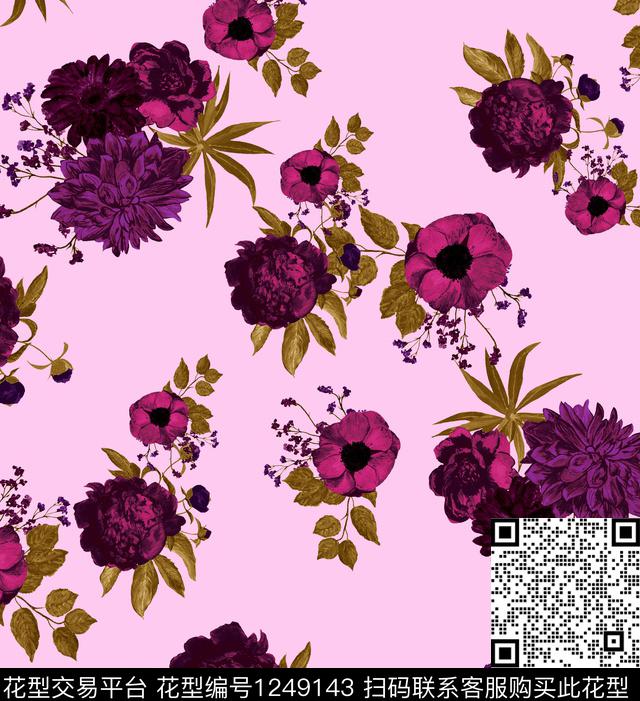 绣球花小碎花蔬菜数码印花华亿平台下载（图片编号: 1249143） - 瓦栏（Walan）