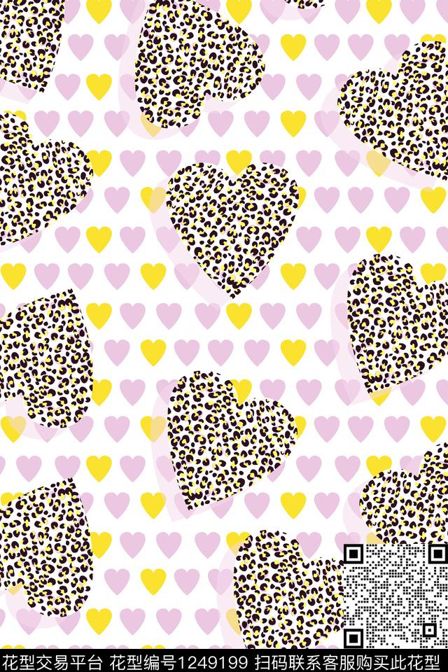豹纹爱心大牌风传统印花华亿平台下载（图片编号: 1249199） - 瓦栏（Walan）