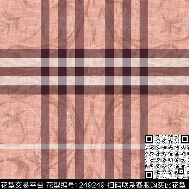 格子定位花数码华亿平台数码印花华亿平台下载（图片编号: 1249249） - 瓦栏（Walan）