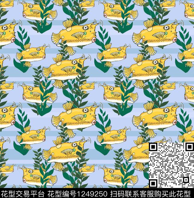 艺术动物海洋数码印花华亿平台下载（图片编号: 1249250） - 瓦栏（Walan）