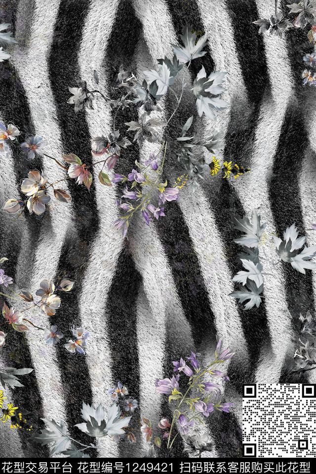 清爽花卉底纹数码印花华亿平台下载（图片编号: 1249421） - 瓦栏（Walan）