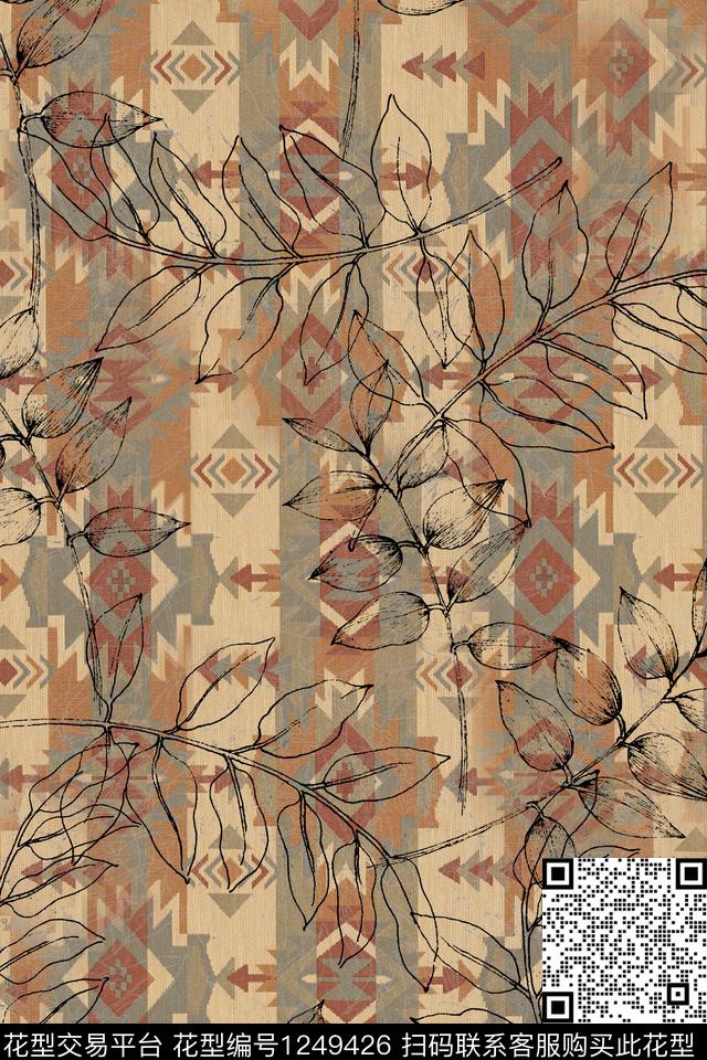 清爽花卉底纹数码印花华亿平台下载（图片编号: 1249426） - 瓦栏（Walan）