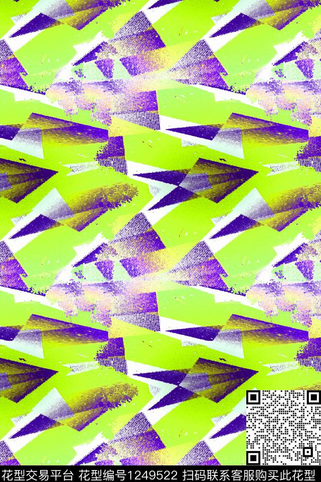 抽象男装几何3D立体数码印花华亿平台下载（图片编号: 1249522） - 瓦栏（Walan）