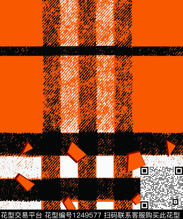 几何抽象巴宝莉格子传统印花华亿平台下载（图片编号: 1249577） - 瓦栏（Walan）