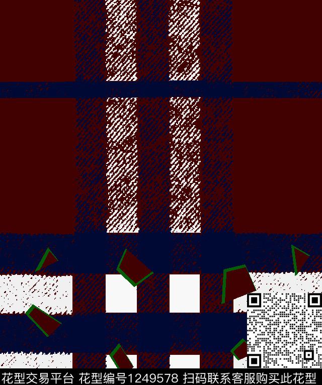 几何抽象巴宝莉格子传统印花华亿平台下载（图片编号: 1249578） - 瓦栏（Walan）
