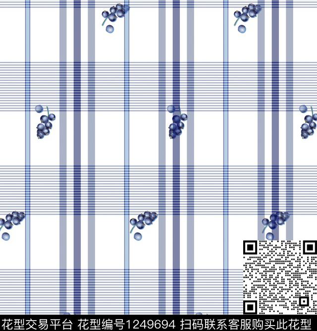 格子花卉数码华亿平台数码印花华亿平台下载（图片编号: 1249694） - 瓦栏（Walan）