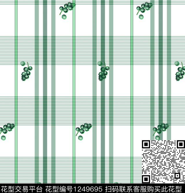 格子花卉数码华亿平台数码印花华亿平台下载（图片编号: 1249695） - 瓦栏（Walan）