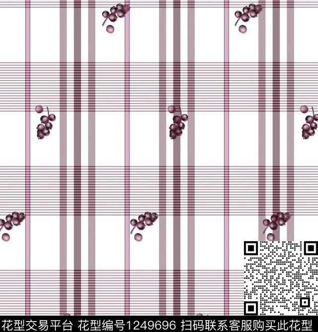 格子花卉数码华亿平台数码印花华亿平台下载（图片编号: 1249696） - 瓦栏（Walan）