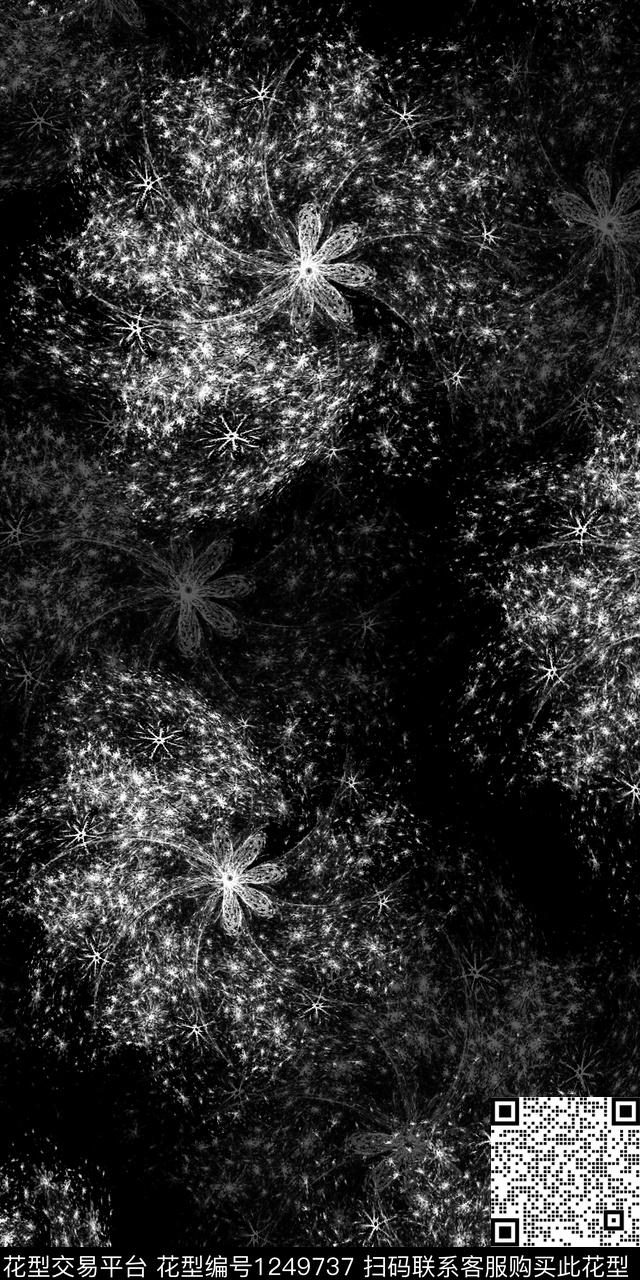 雕印华亿平台分形黑白华亿平台数码印花华亿平台下载（图片编号: 1249737） - 瓦栏（Walan）