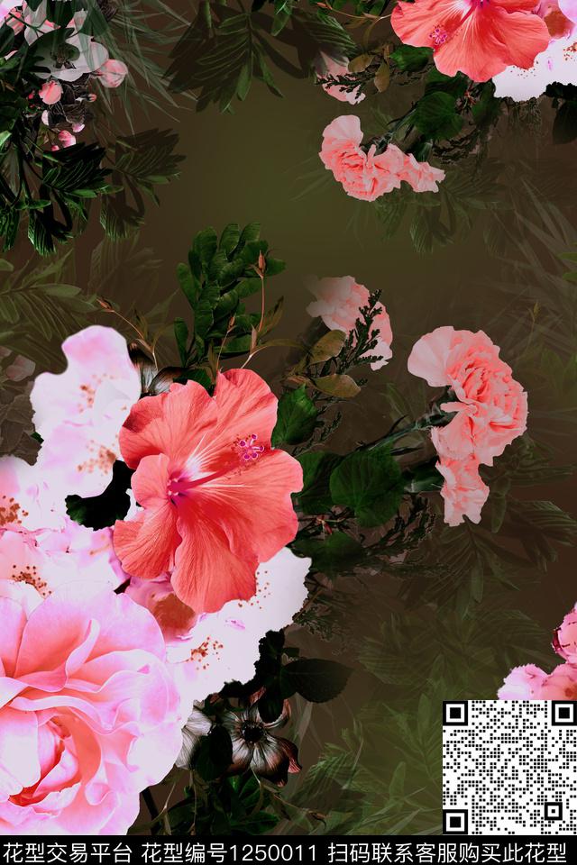 花卉女装中国风数码印花华亿平台下载（图片编号: 1250011） - 瓦栏（Walan）