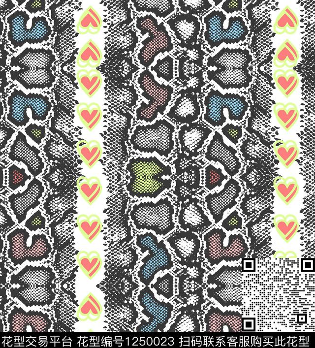 动物纹蛇纹电脑合成数码印花华亿平台下载（图片编号: 1250023） - 瓦栏（Walan）