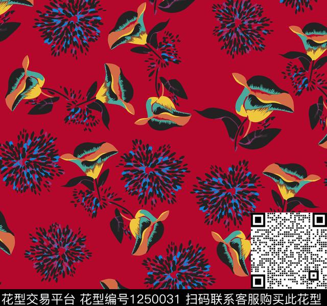 植物花卉电脑合成数码印花华亿平台下载（图片编号: 1250031） - 瓦栏（Walan）