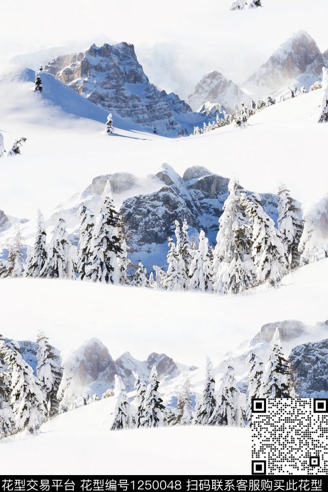 雪山男装风景景观数码印花华亿平台下载（图片编号: 1250048） - 瓦栏（Walan）