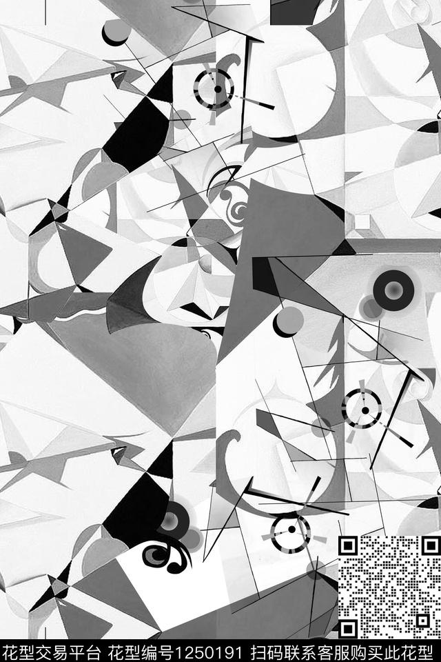 几何抽象面料数码印花华亿平台下载（图片编号: 1250191） - 瓦栏（Walan）