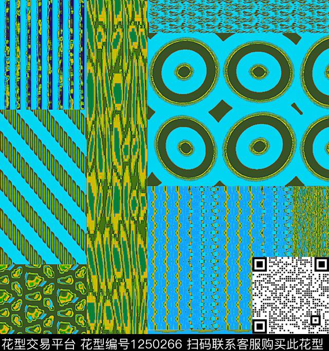 格子几何炫彩数码印花华亿平台下载（图片编号: 1250266） - 瓦栏（Walan）