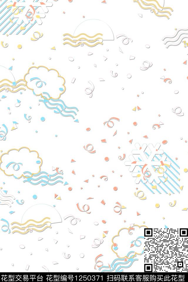 几何卡通面料数码印花华亿平台下载（图片编号: 1250371） - 瓦栏（Walan）