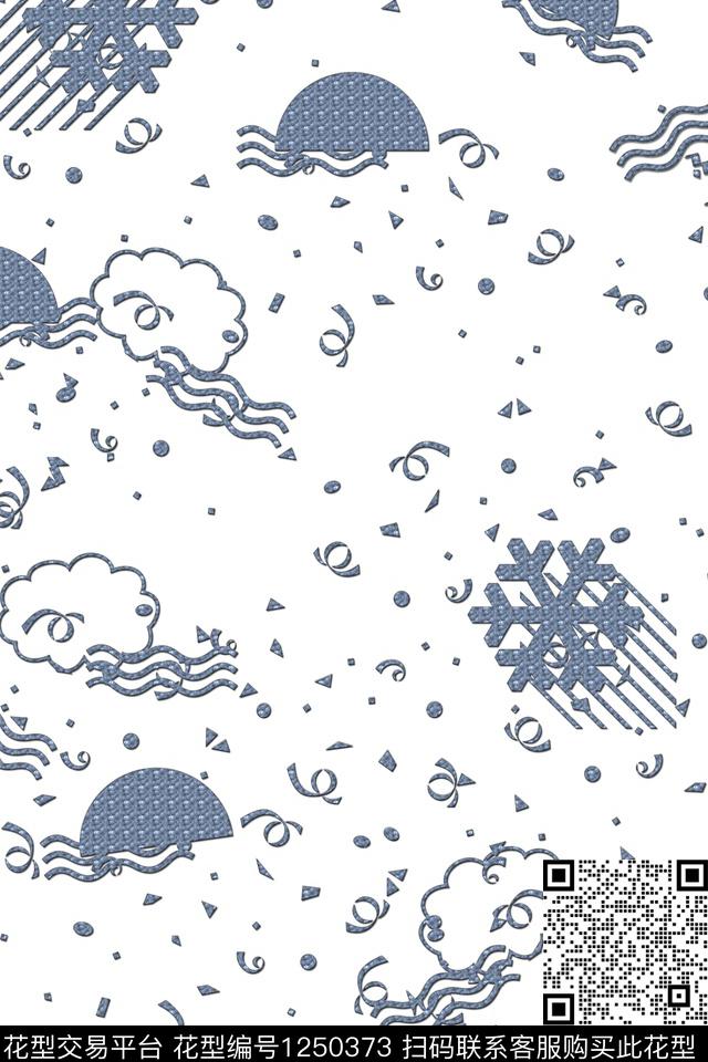 几何卡通面料数码印花华亿平台下载（图片编号: 1250373） - 瓦栏（Walan）