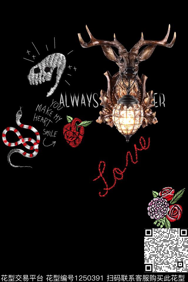 趣味花卉时尚数码印花华亿平台下载（图片编号: 1250391） - 瓦栏（Walan）