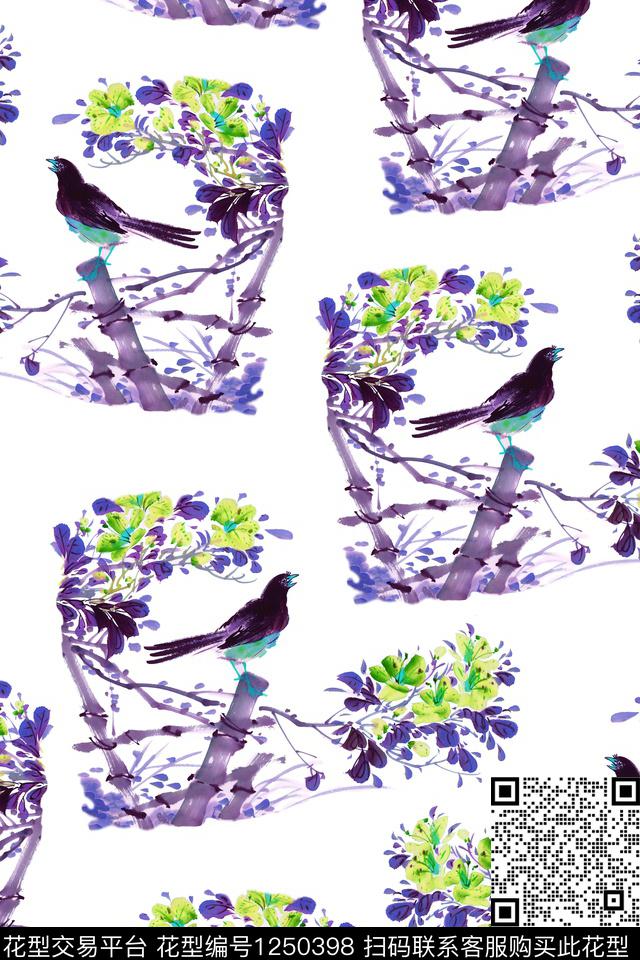 水墨风素雅旗袍数码印花华亿平台下载（图片编号: 1250398） - 瓦栏（Walan）