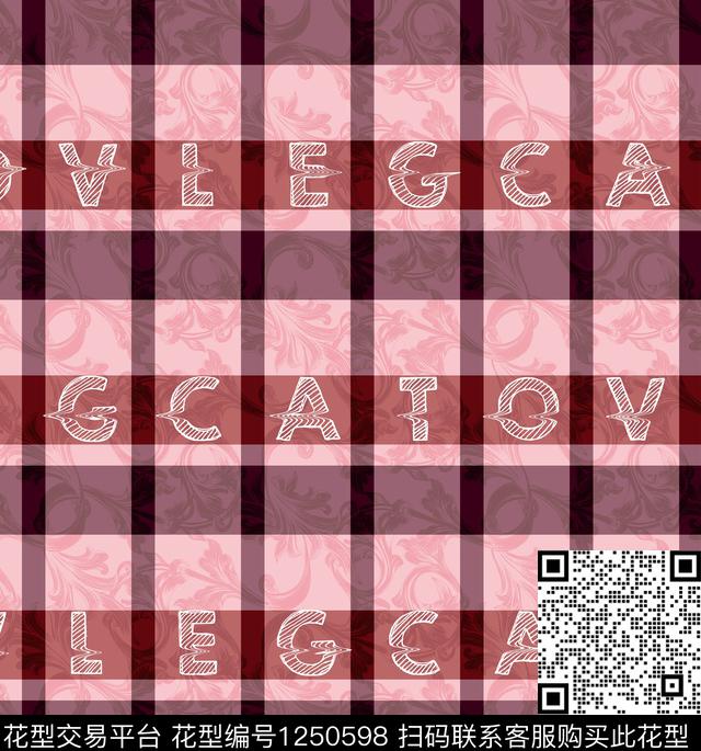 数码华亿平台格子字母数码印花华亿平台下载（图片编号: 1250598） - 瓦栏（Walan）