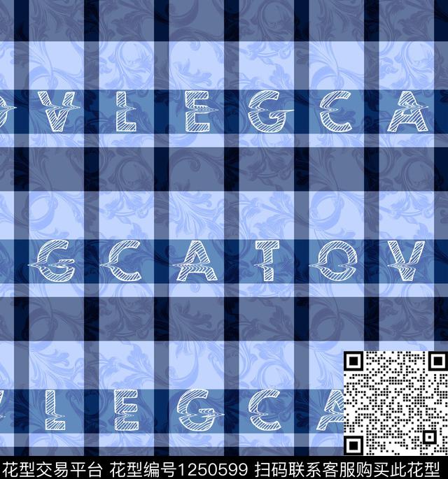 数码华亿平台格子字母数码印花华亿平台下载（图片编号: 1250599） - 瓦栏（Walan）