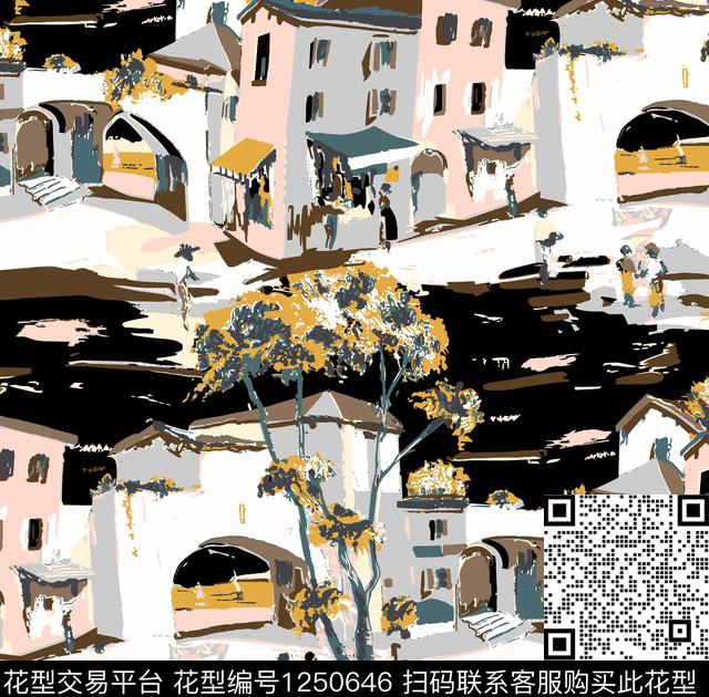 数码华亿平台女装抽象数码印花华亿平台下载（图片编号: 1250646） - 瓦栏（Walan）