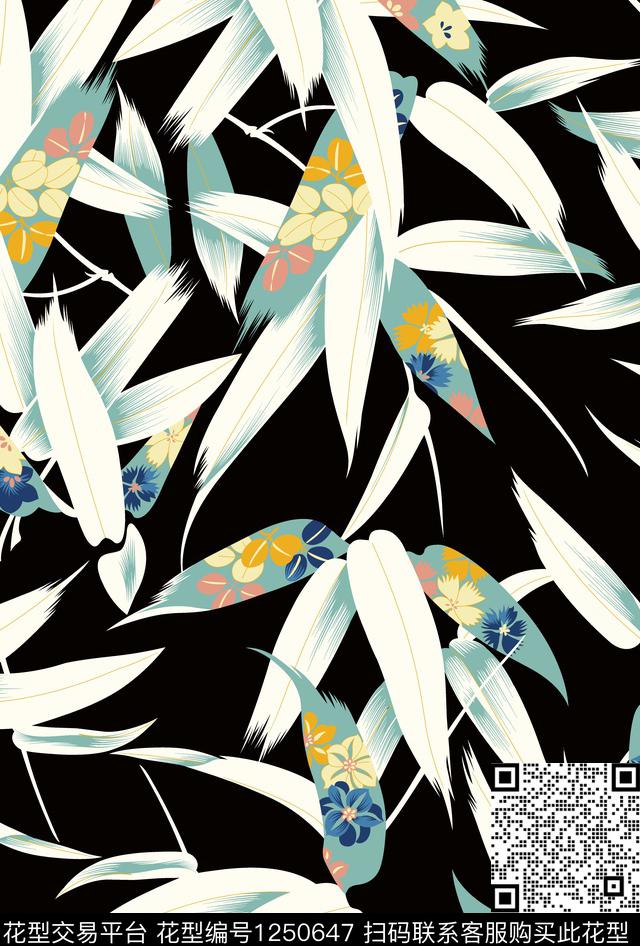 数码华亿平台女装绿植树叶数码印花华亿平台下载（图片编号: 1250647） - 瓦栏（Walan）