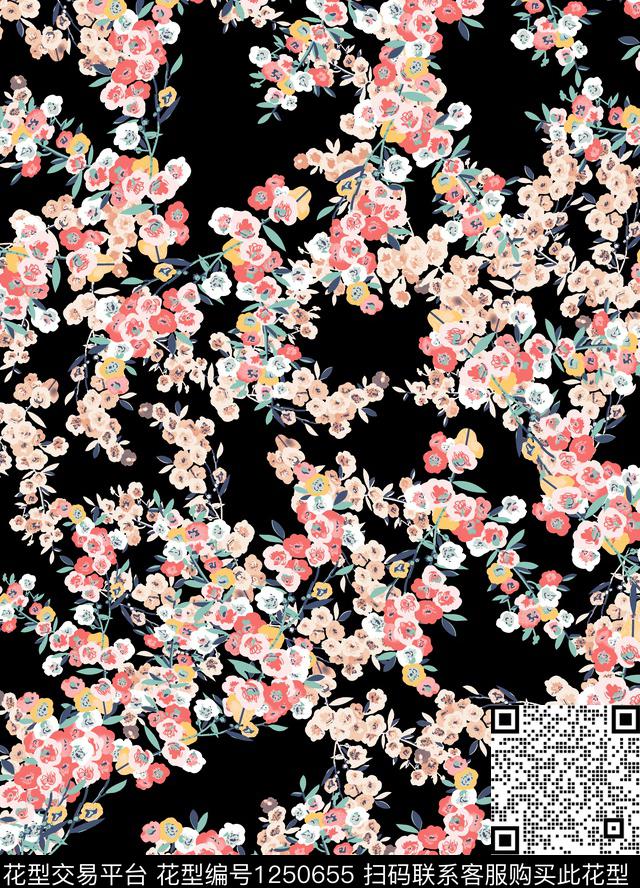 花卉小碎花数码华亿平台数码印花华亿平台下载（图片编号: 1250655） - 瓦栏（Walan）